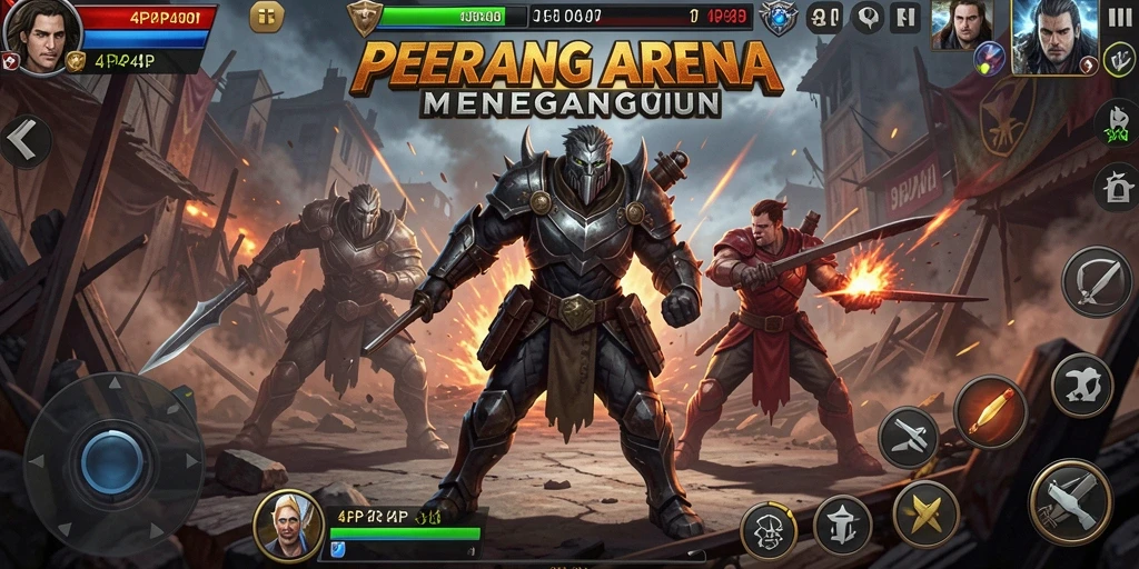 Screenshot gameplay 4P4P menunjukkan aksi tembak-menembak yang seru.