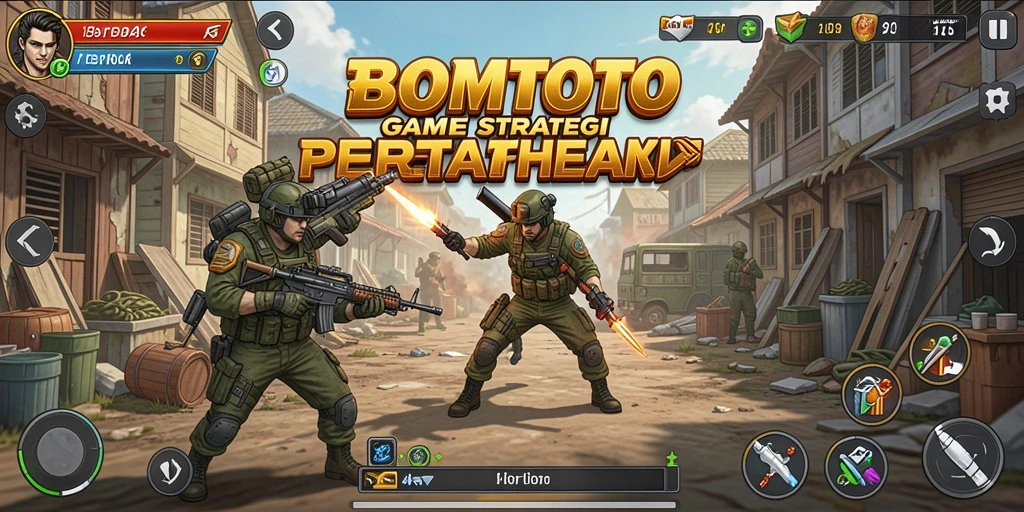 Tampilan gameplay menegangkan dalam <strong>BOMTOTO</strong> dengan strategi pertahanan yang cerdas.