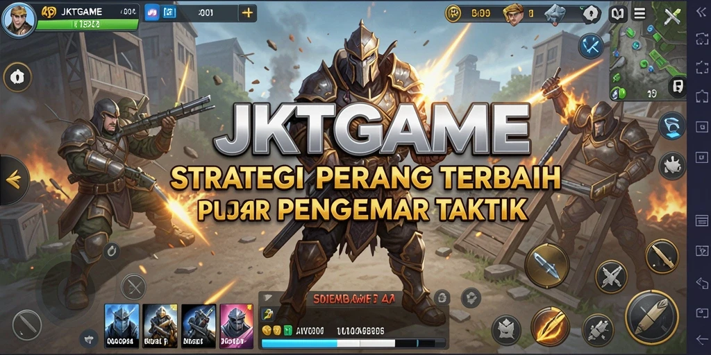 Screenshot gameplay JKTGAME memperlihatkan pertempuran strategi yang mendebarkan.