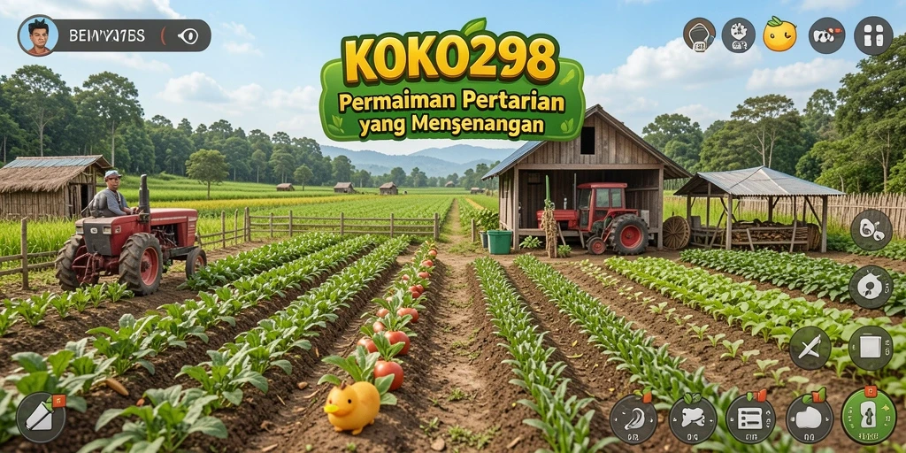 Tampilan gameplay KOKO288 dengan suasana pertanian yang asri.