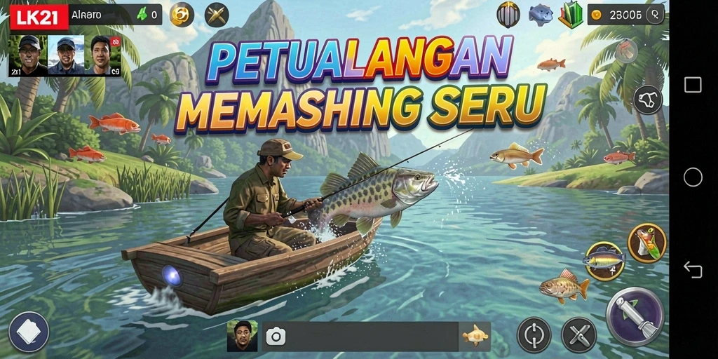 Tampilan gameplay LK21 menampilkan pengalaman memancing yang mendebarkan.