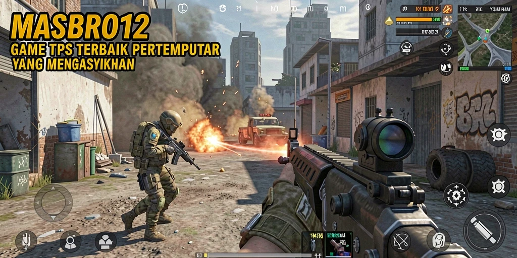 Screenshot gameplay MASBRO12 yang menunjukkan aksi pertempuran yang mendebarkan.