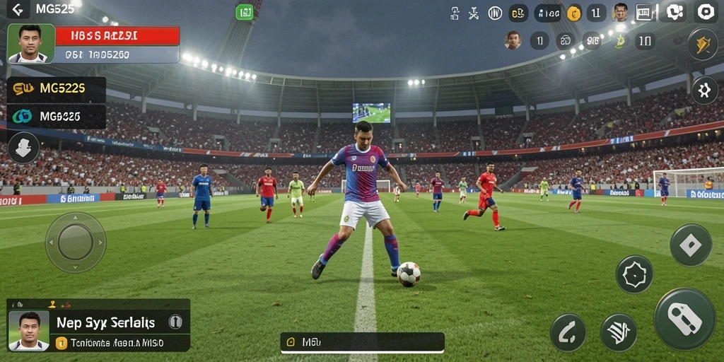 Tampilan gameplay MG525 yang menegangkan dan penuh aksi sepak bola.