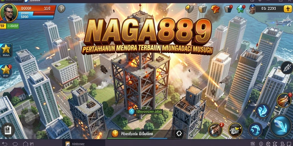 Tampilan gameplay NAGA889 yang menegangkan dalam Tower Defense.