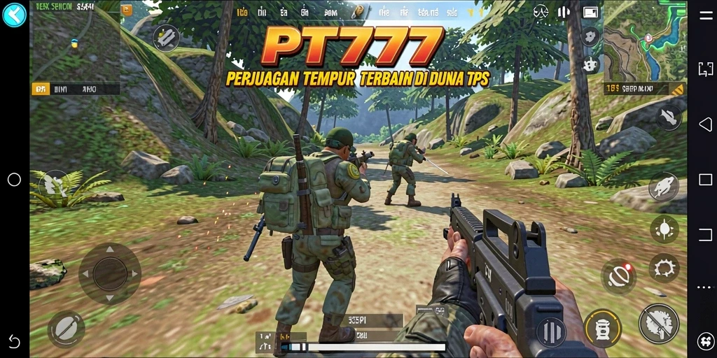 Tampilan aksi seru dalam gameplay PT777 TPS.