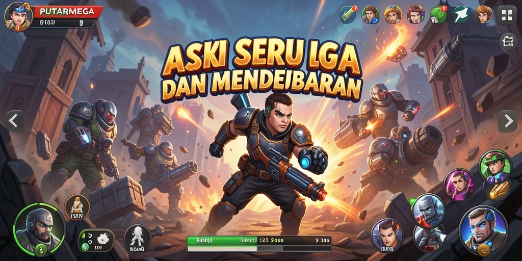 Gameplay seru PUTARMEGA menampilkan aksi menegangkan dan pertarungan intens.